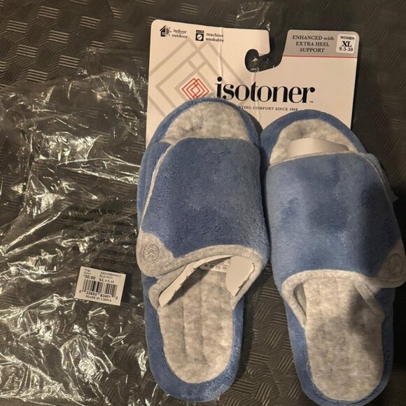 NWT Womens Blue Gray Isotoner Slide Slipper Shoe Size XL 9.5-10. Retail $39 - Picture 9 of 9